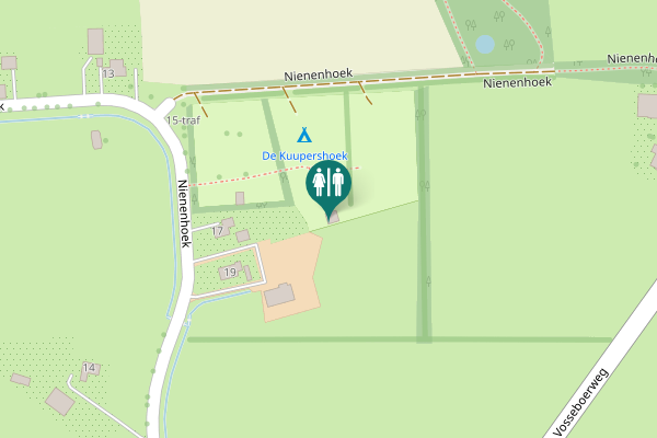 Map showing location of Nienenhoek Toilet