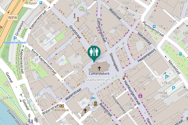 Map showing location of Simonsplein 25 Toilet