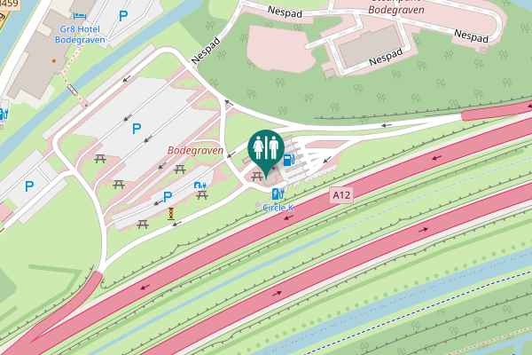 Map showing location of One Hundred Restrooms