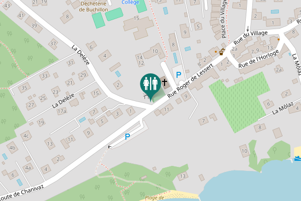 Map showing location of La Delèze 1 Toilet