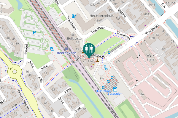 Map showing location of Trambaan 11A Toilet