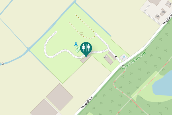 Map showing location of Westeinde 76 Toilet