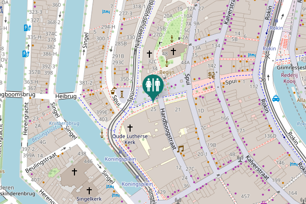 Map showing location of Spui 25 Toilet
