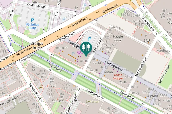 Map showing location of Torenallee 86-02 Toilet