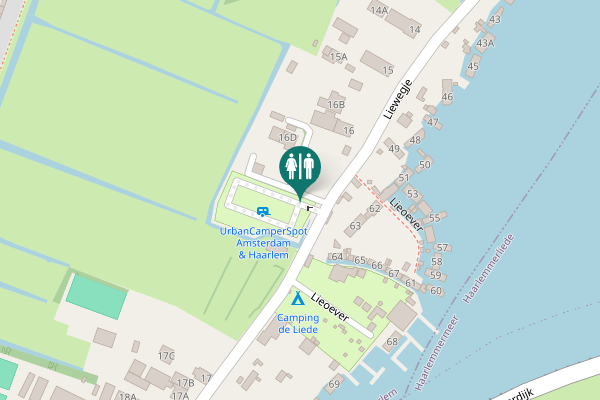 Map showing location of Liewegje 16F Toilet