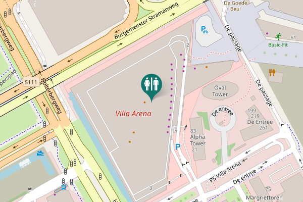 Map showing location of De entree 7A Toilet