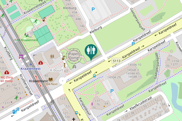 Map showing location of Karspeldreef Toilet
