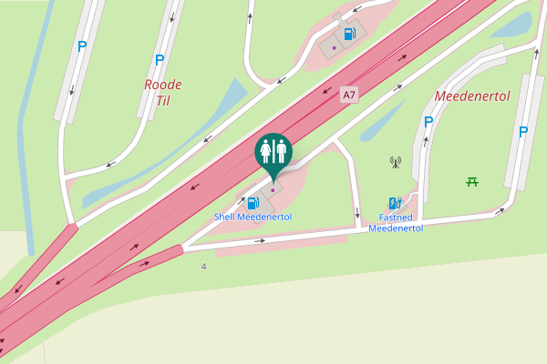 Map showing location of Rijksweg A7 2 Toilet