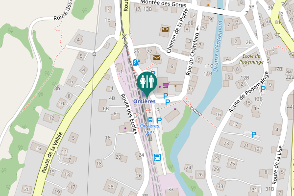 Map showing location of Route de la Gare 34 Toilet