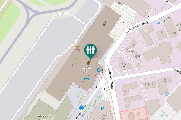 Map showing location of Luchthavenweg 25-041 Toilet