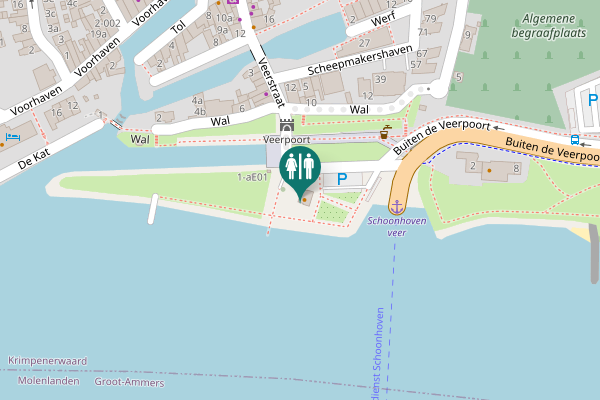 Map showing location of Buiten de Veerpoort 1 Toilet