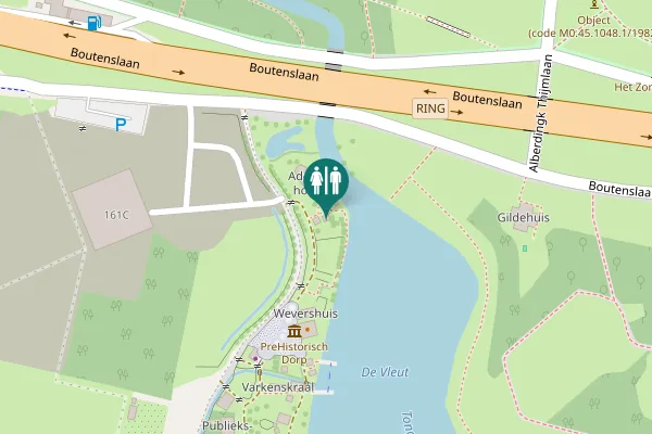 Map showing location of Boutenslaan 161B Toilet