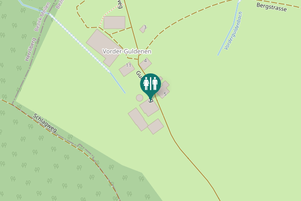 Map showing location of Guldenerweg Toilet