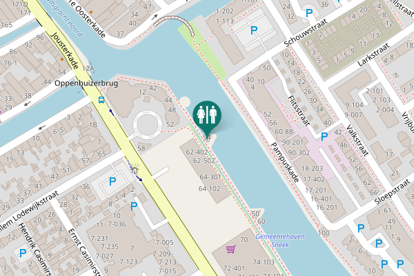 Map showing location of Oppenhuizerweg 54 Toilet