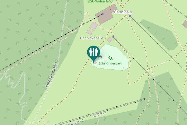 Map showing location of Flowtrail Grächen Toilet