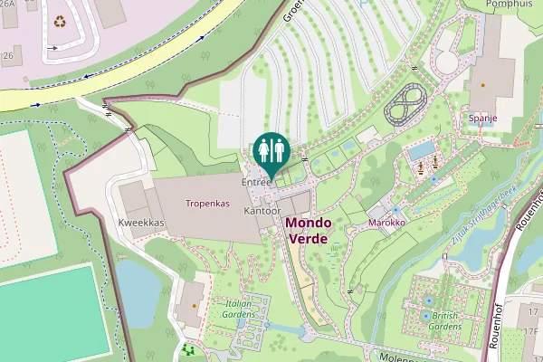 Map showing location of Groene Wereld 10 Toilet