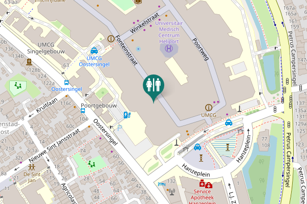 Map showing location of Hanzeplein 1 Toilet