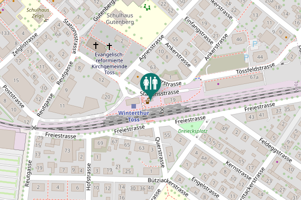 Map showing location of Stationsstrasse 22 Toilet
