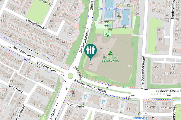 Map showing location of Shakespearelaan Toilet