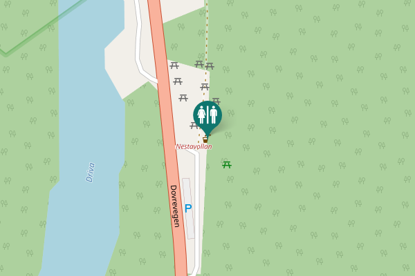 Map showing location of Dovrevegen Toilet