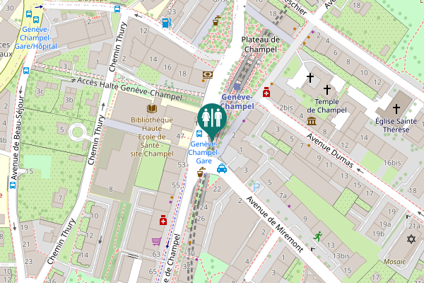 Map showing location of Avenue Alfred-Bertrand 2 Toilet