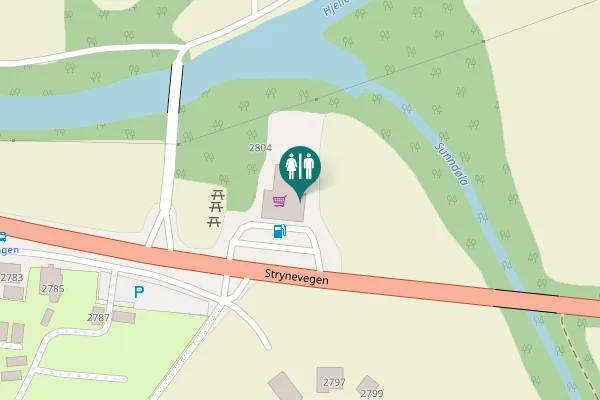 Map showing location of Strynevegen 2806 Toilet