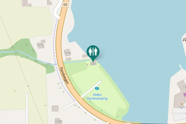 Map showing location of Fjordvegen 1691 Toilet