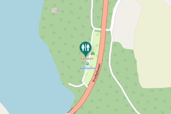 Map showing location of Krutfjellveien Toilet