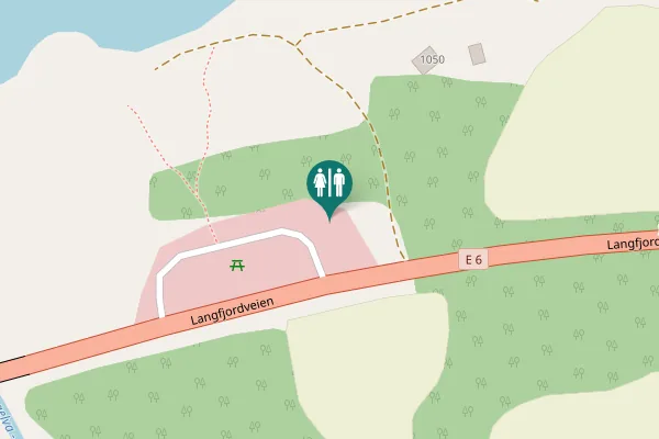 Map showing location of Langfjordveien Toilet