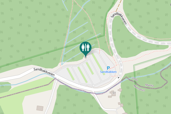 Map showing location of Sandbakkveien Toilet
