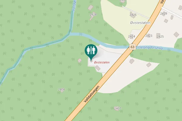 Map showing location of Valldalsvegen 2407 Toilet