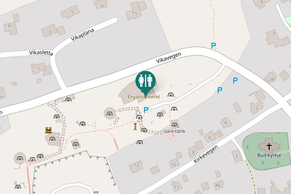 Map showing location of Vikavegen 246 Toilet
