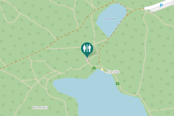 Map showing location of Svarttjønnveien Toilet