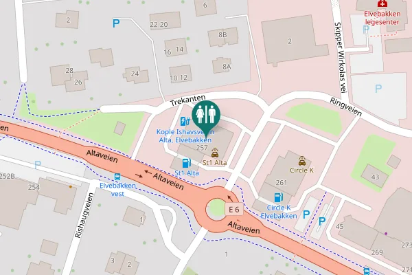 Map showing location of Altaveien 257 Toilet