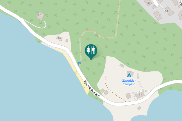 Map showing location of Fjærekilvegen Toilet