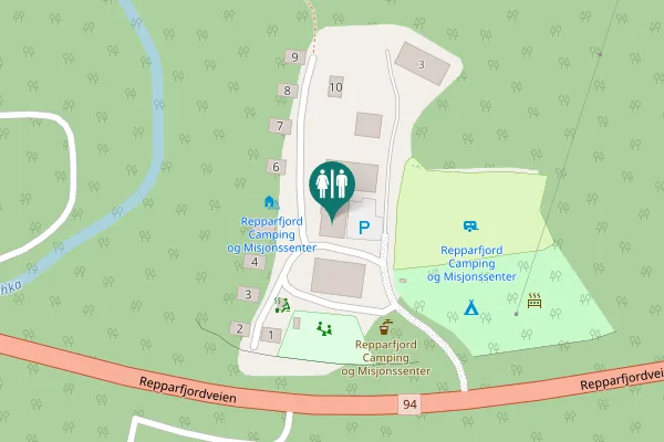 Map showing location of Repparfjord Camping og Misjonssenter