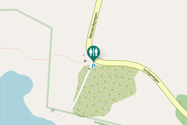 Map showing location of Smågevegen Toilet