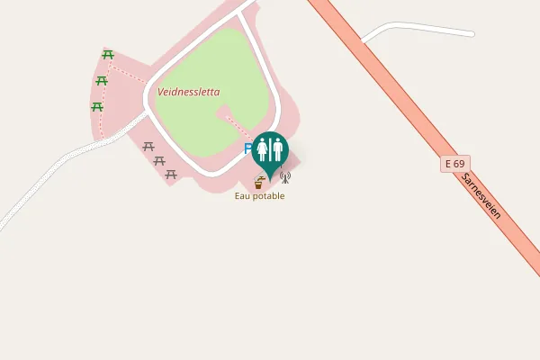 Map showing location of Sarnesveien 53 Toilet