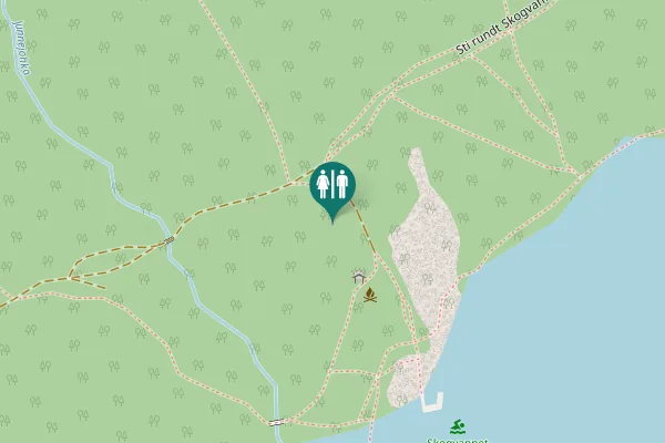 Map showing location of Sti rundt Skogvannet Toilet