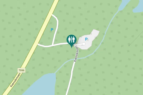 Map showing location of Kvenvikmoen Toilet