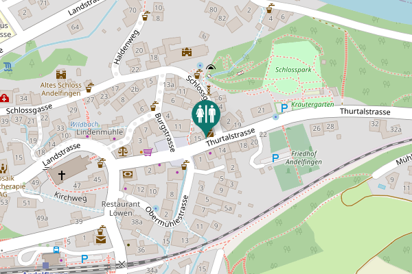 Map showing location of Thurtalstrasse 17 Toilet