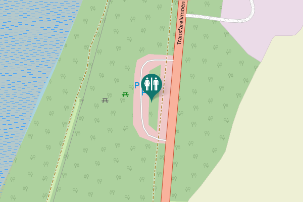 Map showing location of Transfarelvmoen Toilet