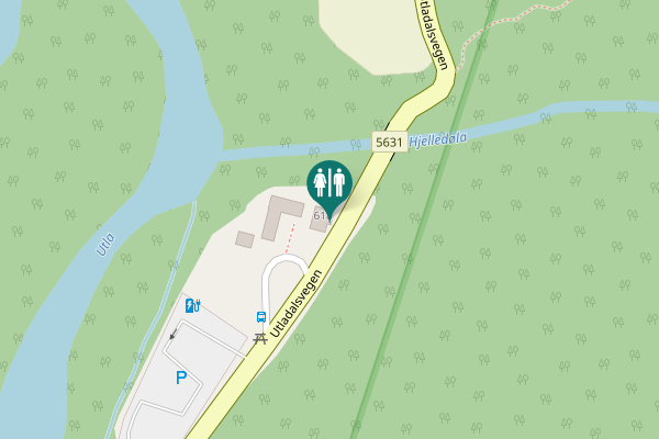 Map showing location of Utladalsvegen 618 Toilet