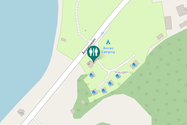Map showing location of Åmnesveien Toilet
