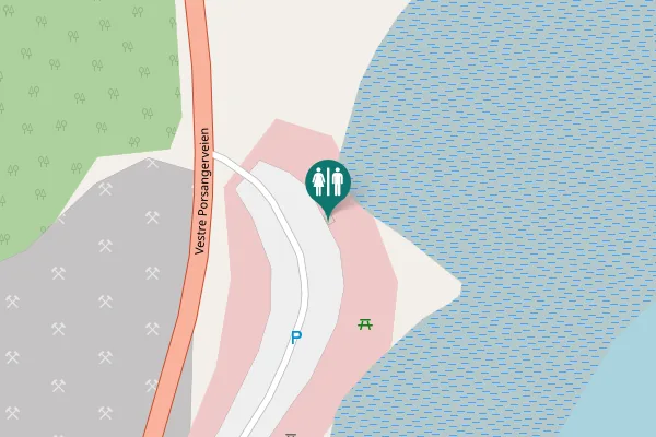 Map showing location of Vestre Porsangerveien Toilet