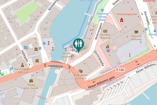 Map showing location of Lorkenestorget Toilet