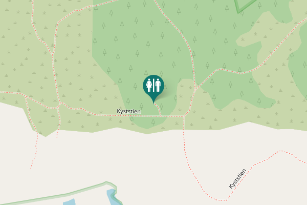 Map showing location of Kyststien Toilet
