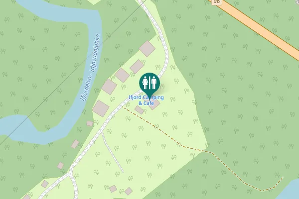 Map showing location of Fjellvåkveien Toilet