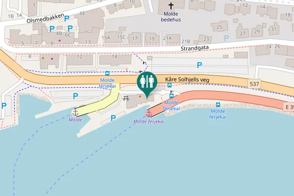 Map showing location of E 39 Toilet