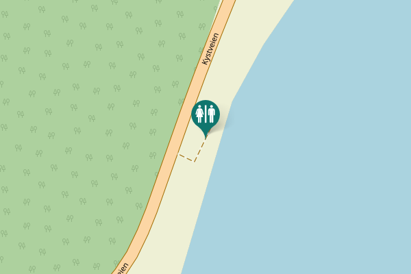 Map showing location of Kystveien Toilet
